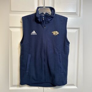 NWT NASHVILLE PREDATORS Adidas Full Zip VEST NHL Hockey Adult Size Small Mens